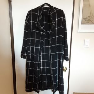 SOLD Shein Drape Collar Grid Longline Coat